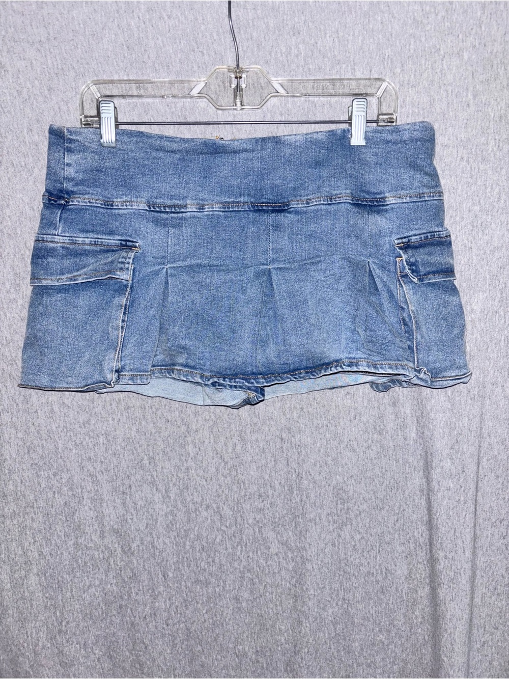 Almost Famous Light Blue Denim Mini Skort